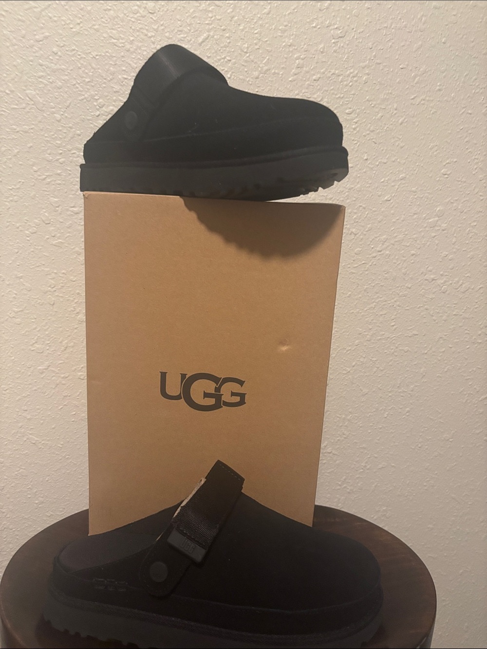 UGG women Black Slip-On Clog with Adjustable Strap